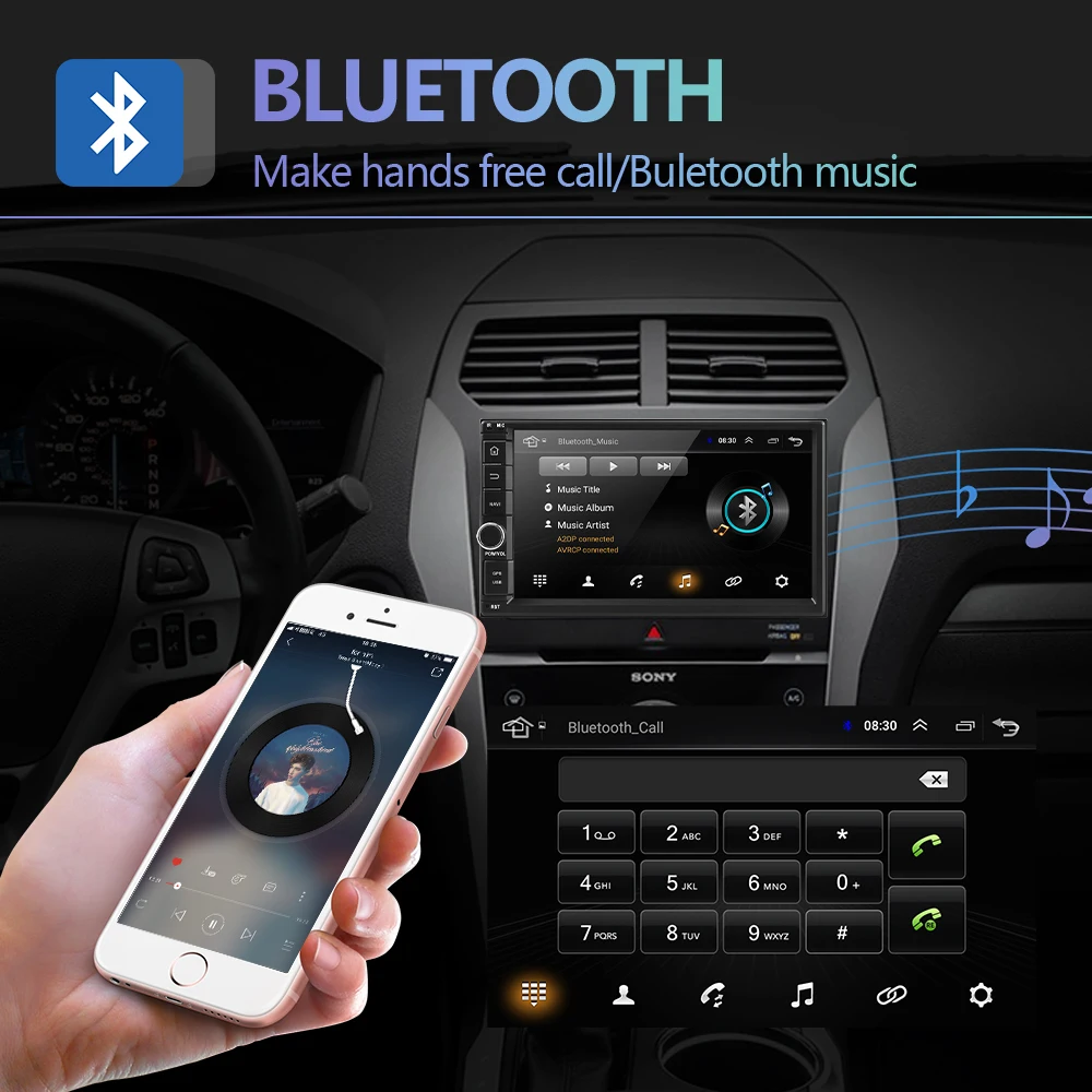 Camecho Android 8 1 Автомобильный мультимедийный плеер 2Din 7 ''HD Авторадио GPS зеркальное