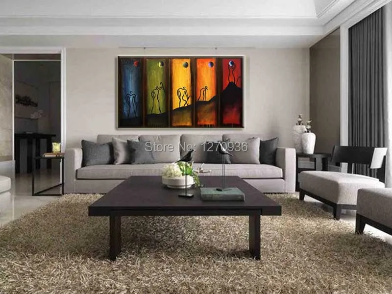 Под луной люди поднимаются на гору 100% ручная работа картина маслом холсте