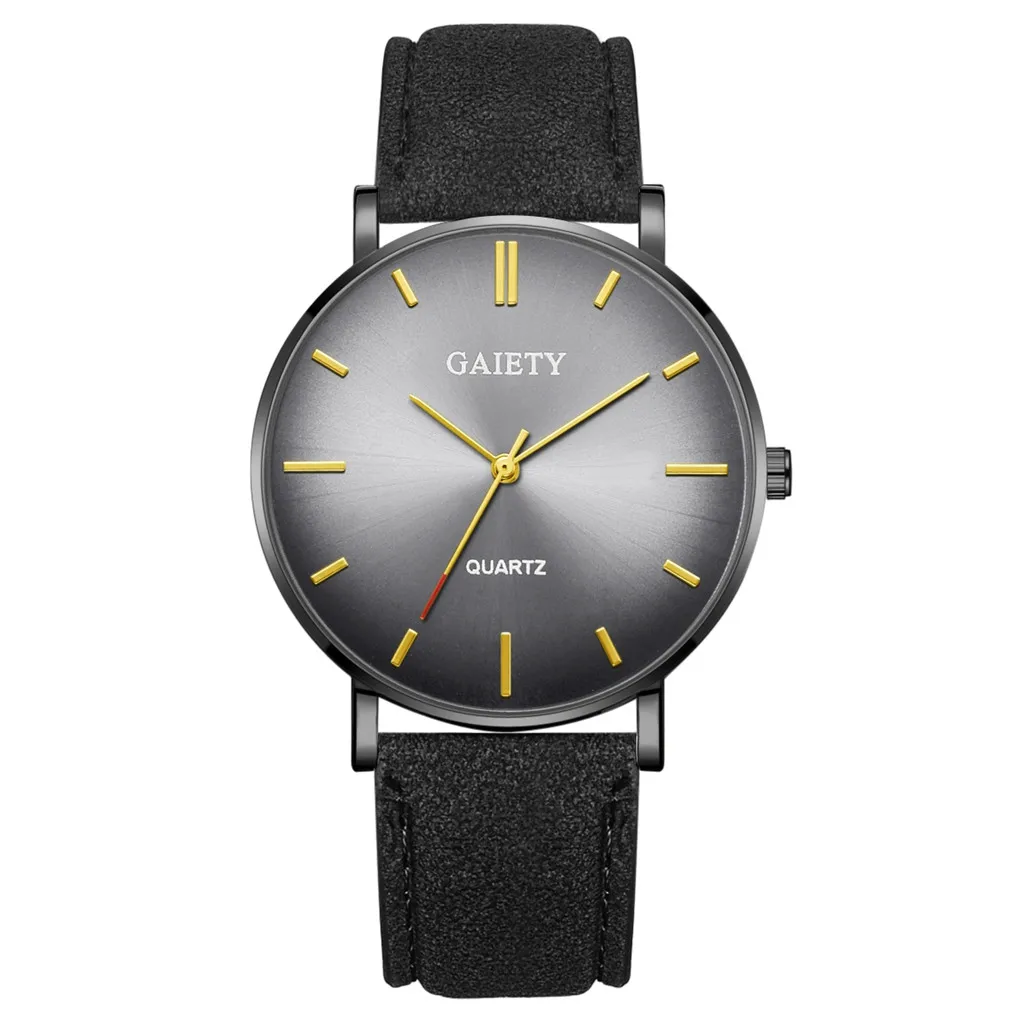 Часы наручные мужские с ремешком из ПУ кожи 2019|Кварцевые часы| |