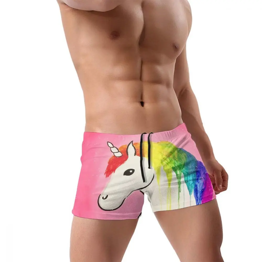 Мужские плавки с радужным единорогом 3D принтом Speedo мужские трусы боксеры низкой