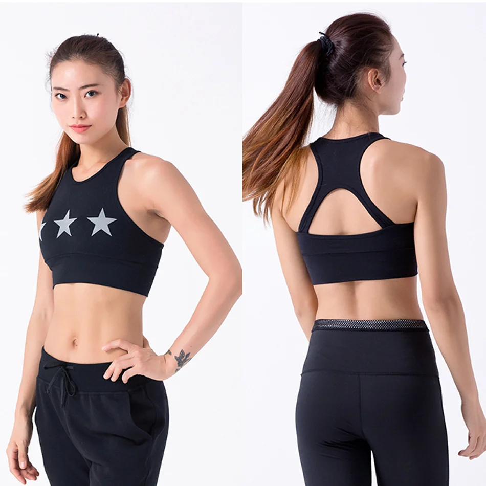 2017 Для женщин Intimates Star Мягкий Спортивный Бюстгальтер Push UP Светоотражающие Body Shaper