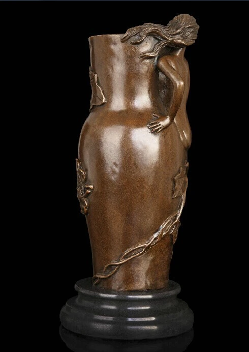 13 Abstract Art Sculpture Bronze Copper Marble Crock Jar Bottle Pot Vase Statue |