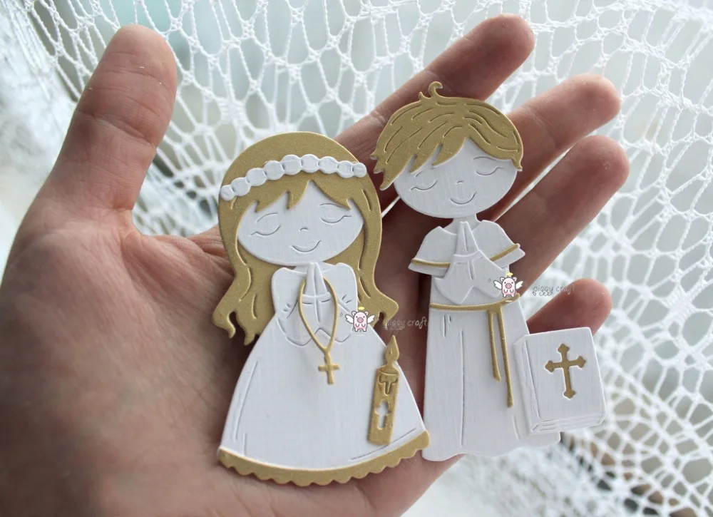 Piggy Craft metal cutting dies cut die mold 2019 Boy girl praying Scrapbook paper craft knife mould blade punch stencils | Дом и сад