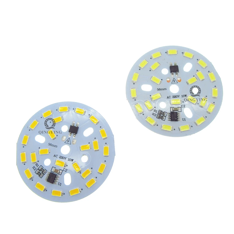 10 шт. ac 220 В светодиодный pcb SMD5730 3 Вт 5 Вт 7 Вт 10 Вт 12 Вт 15 Вт 18 Вт 24 Вт интегрированный ic драйвер белый/теплый белый светодиодный светильник