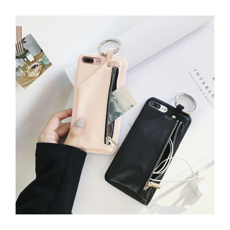 Bonvan чехол для iphone 8 X Case кожаный Luxury молния сумки кошелек смартфон бампер чехол на айфон X 7 6S 6 8 plus плюс сумка кольцо трудно PC задняя крышка случай защиты чехлы на телефон