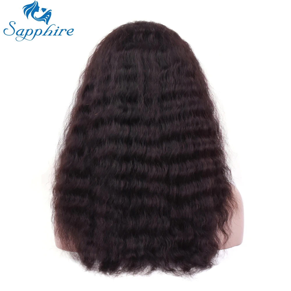 Парики из человеческих волос с сапфировым кружевом глубокая волна 150% плотность