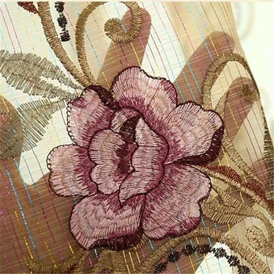 Tulle Европейские роскошные вышитые бархатные строчки, затемненные шторы для гостиной, занавески для кухни, спальни, оконные шторы - Цвет: Tulle
