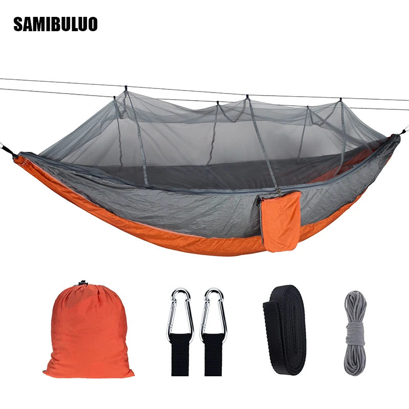 2 Человека Портативный Открытый Кемпинг хамак с москитной сеткой высокопрочная