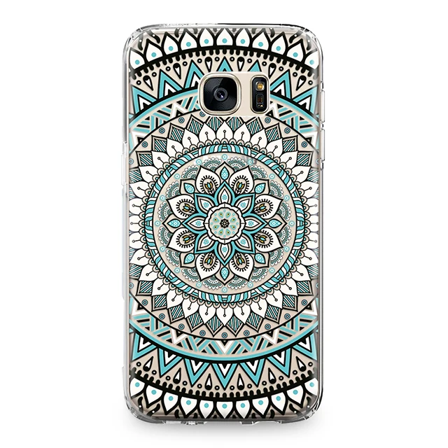 Прозрачный силиконовый чехол с изображением цветов мандалы для Samsung Galaxy S4 S5 S6 S7 Edge