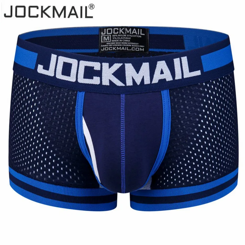 JOCKMAIL, 5 шт./лот, боксеры для мужчин, сетчатые, с дырками, боксеры, мужское нижнее белье, сексуальные трусы, cueca, боксеры для геев, мужские трусы