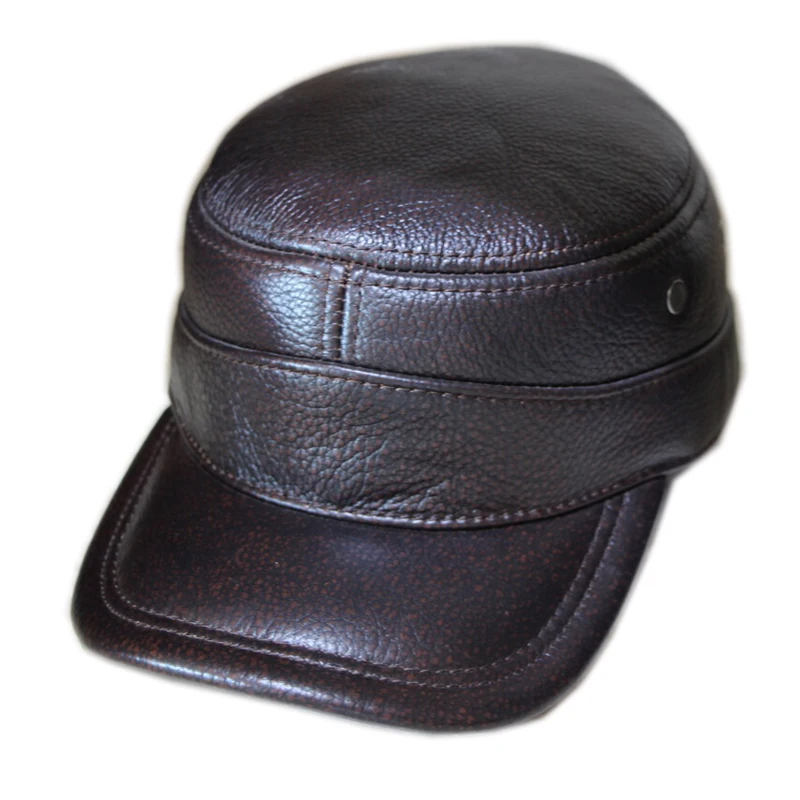 Распродажа популярные шапки из натуральной кожи зимние теплые регулируемая