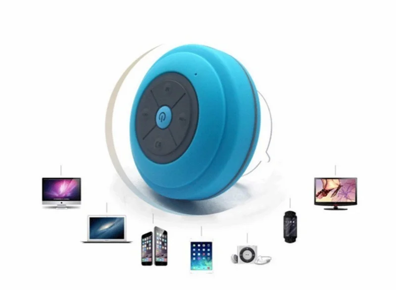 blue Стерео беспроводной водостойкий Bluetooth динамик для iPhone Xs 7 Xiaomi huawei телефон ноутбук светодиодный душ динамик FM радио громкоговоритель - Цвет: blue