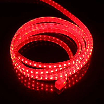 220V СВЕТОДИОДНАЯ лента SMD 2835 120led/hdmi кабель 1 м 2 м 3 м 5 м 10 м 100 Водонепроницаемый гибкие светодиодные ленты светильник ЕС штекер питания 23key 11key диммер контроллер - Испускаемый цвет: Красный