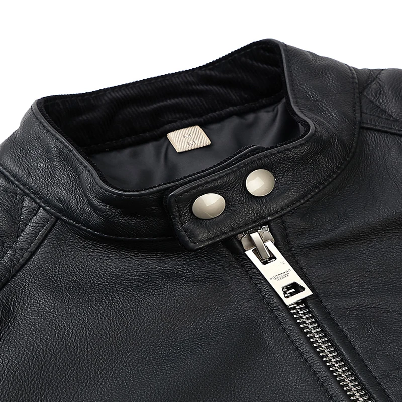 Brand New Cow Leather Jacket Men Designer Luxury Moto&biker Leather Jacket Young Fashion Real Genuine Leather Coat Men