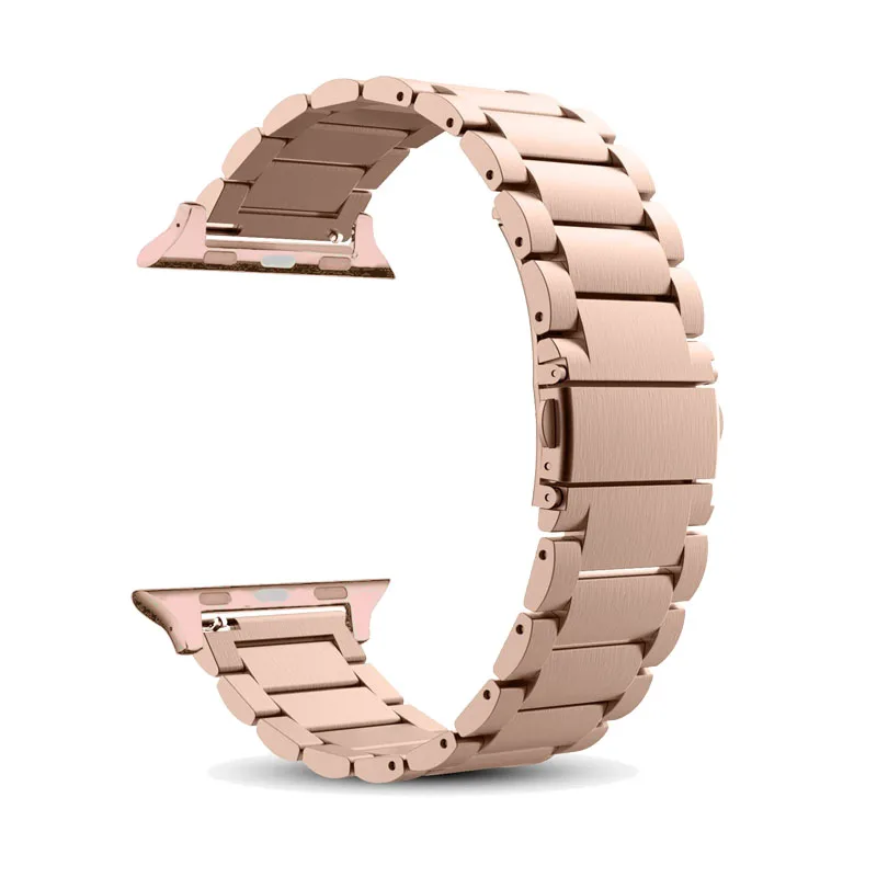 Rose Ремешок из нержавеющей стали для Apple Watch ремешок iWatch металлический ремешок-адаптер для наручных часов 38 мм 40 мм 42 мм 44 мм браслет застежка серия 4 3 2 - Цвет ремешка: Rose