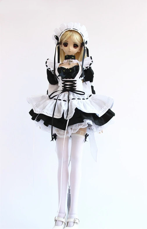 1/4 1/3 тонкий BJD черный костюм горничной для BJD/SD Одежда Аксессуары куклы