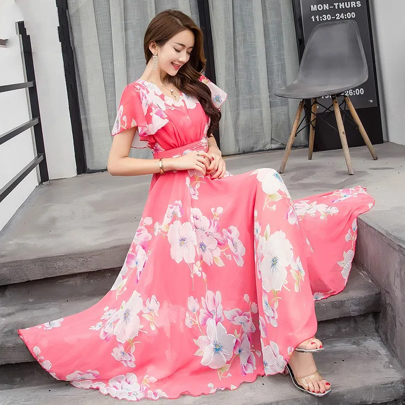 Женское летнее длинное желтое платье с v образным вырезом|Женские платья| |