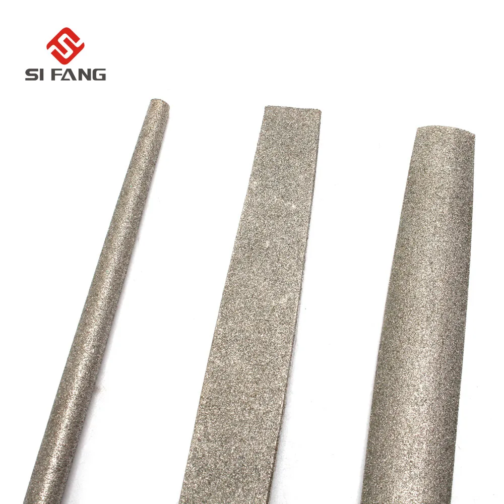 

3Pc 8''&10'' inch Diamond Coated File Set Grit 180 Include Round Half Round Flat