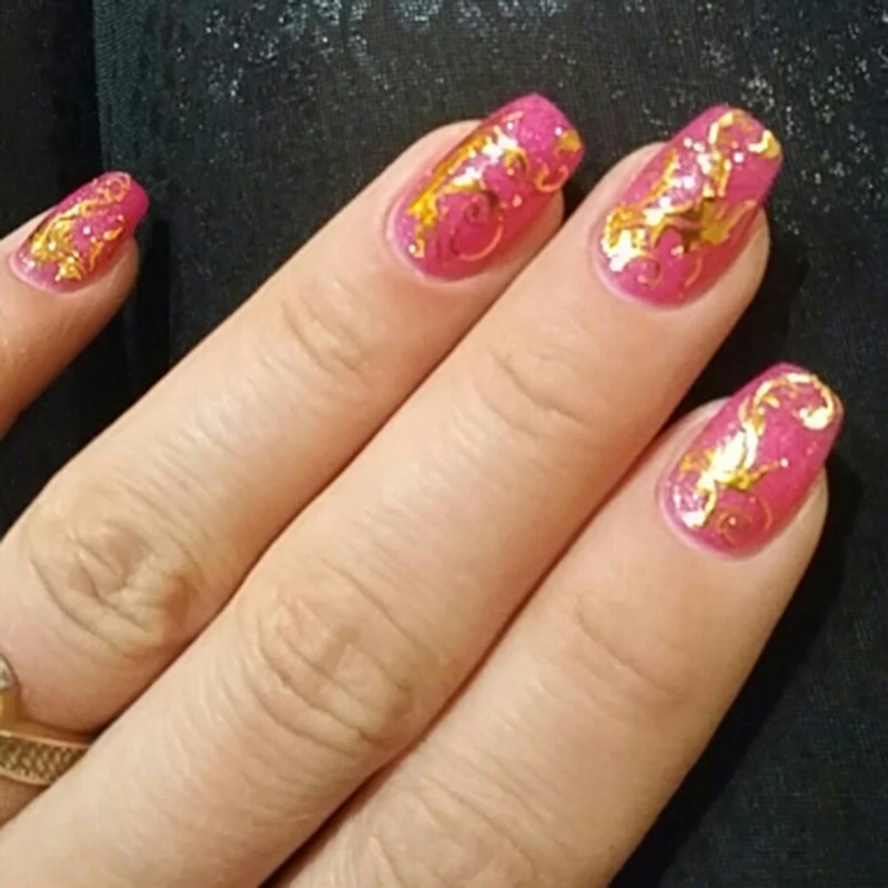 1 компл. золото 3D Nail Art Наклейки надписи патч металлические цветы дизайн наклейки