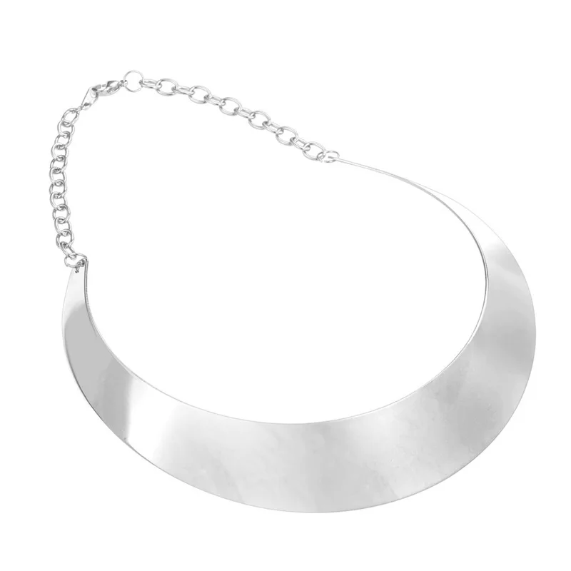 Smooth Choker S U7 Позолоченный Чокер На Шею Ожерелье Женские из Нержавеющей Стали Африканский Коренастый Воротник Ювелирные Изделия N556 - Окраска металла: Smooth Choker S