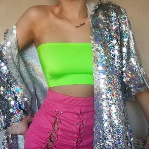 2019 Fashion accessories Sexy Bra Tube Tops Underwear For Women Green Orange Bandeau Top Crop Lady Strapless Clothes | Женская одежда