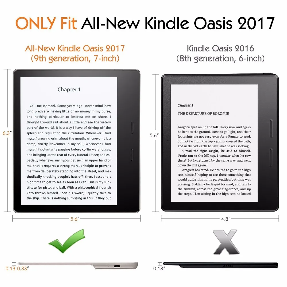 Чехол для Kindle Oasis 7 дюймов, ультра легкий тонкий защитный чехол из искусственной кожи, сумка для Amazon " Kindle Oasis E-reader