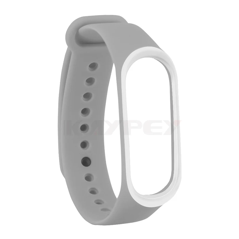 Gray White Мягкий браслет для Xiaomi mi band 4 3 ремешок силиконовый ремешок для mi band 3 Correa умные аксессуары mi band 3 4 ремешок браслет - Цвет: Gray White