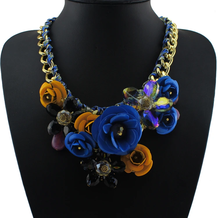 Vodeshanliwen новый бренд краски ожерелье из металлических цветов с украшением в виде