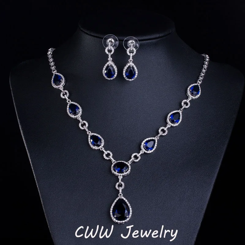 CWWZircons роскошные белые золотые цвета AAA + швейцарские фианиты королевские синие