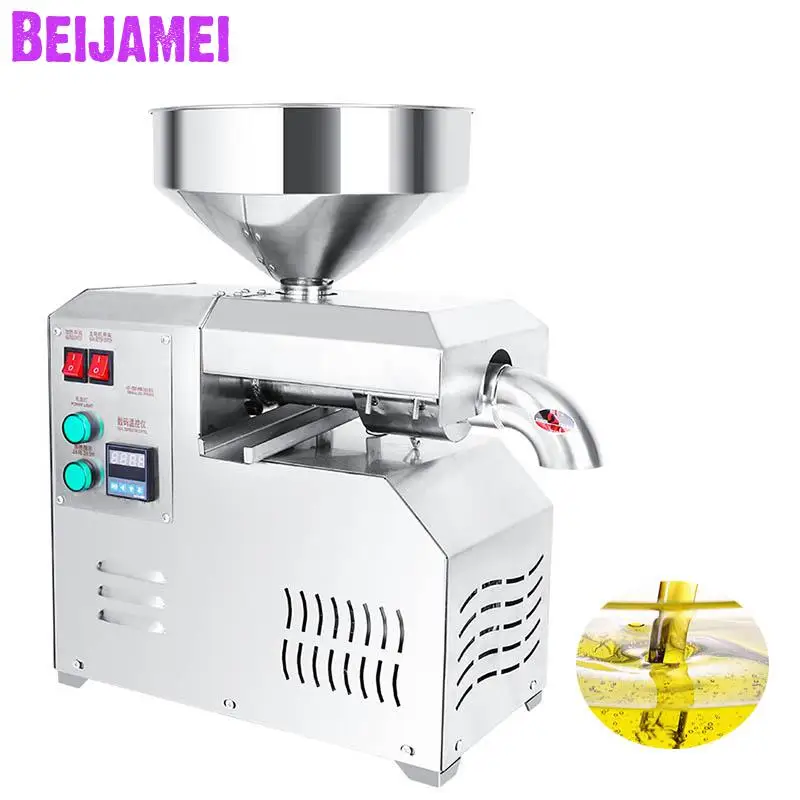 

BEIJAMEI 220V Automatic Electric Food Oil Press Machine Multifunction Home Peanut Soybean Rapeseed Tea seed Healthy Oil Maker