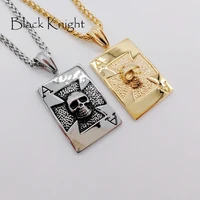 2019 new arrival poker spade ace pendant necklace stainless steel skull poker ace of spade necklace fashion jewelry blkn0630