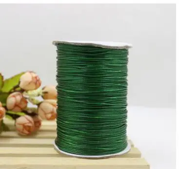 Green 1 вощеный хлопковый шнур, ремешок, ожерелье, вощеная нить, веревка для ювелирных браслетов DIY 0,5/1/1,5/2 мм - Цвет: Green