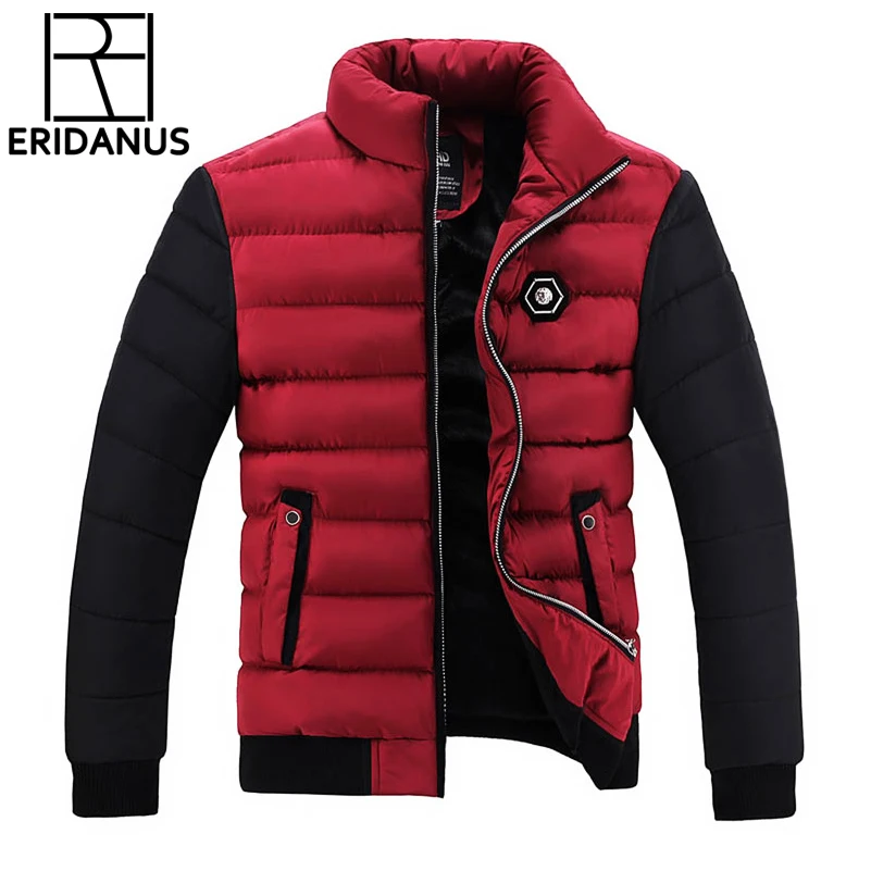 Зимняя куртка Для мужчин пальто Новинка 2017 года Slim Fit Стенд воротник хлопок
