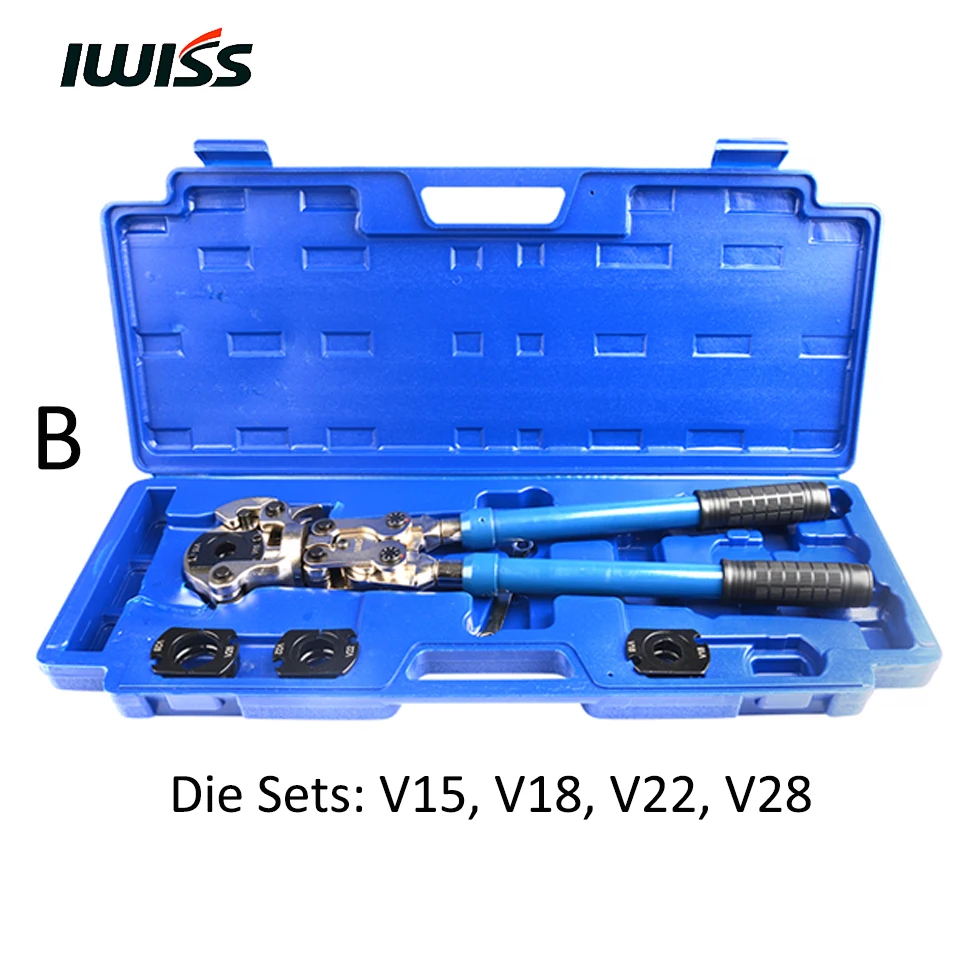 IWISS IWS-1632AF Медь фитинг Пресс инструмент трубы для прессовочной машины ручные Обжимные Щипцы 15/18/22/28 мм& 1/" 3/4" 1"