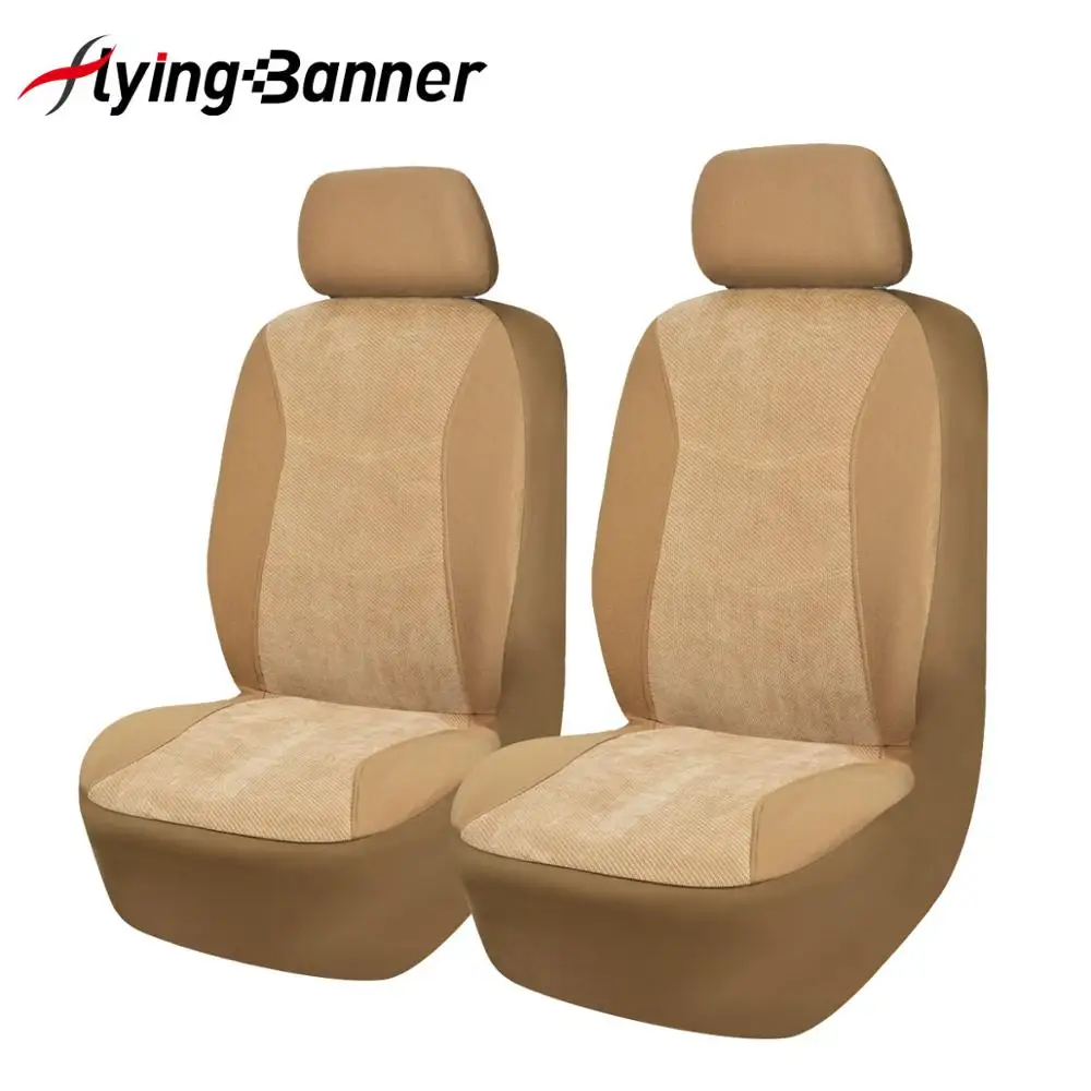 FlyingBanner Лидер продаж передняя крышка сиденье автомобиля Универсальный подходит для большинства транспортных средств мест внутренние аксессуары, сиденье чехлы авто-Стайлинг - Название цвета: Beige