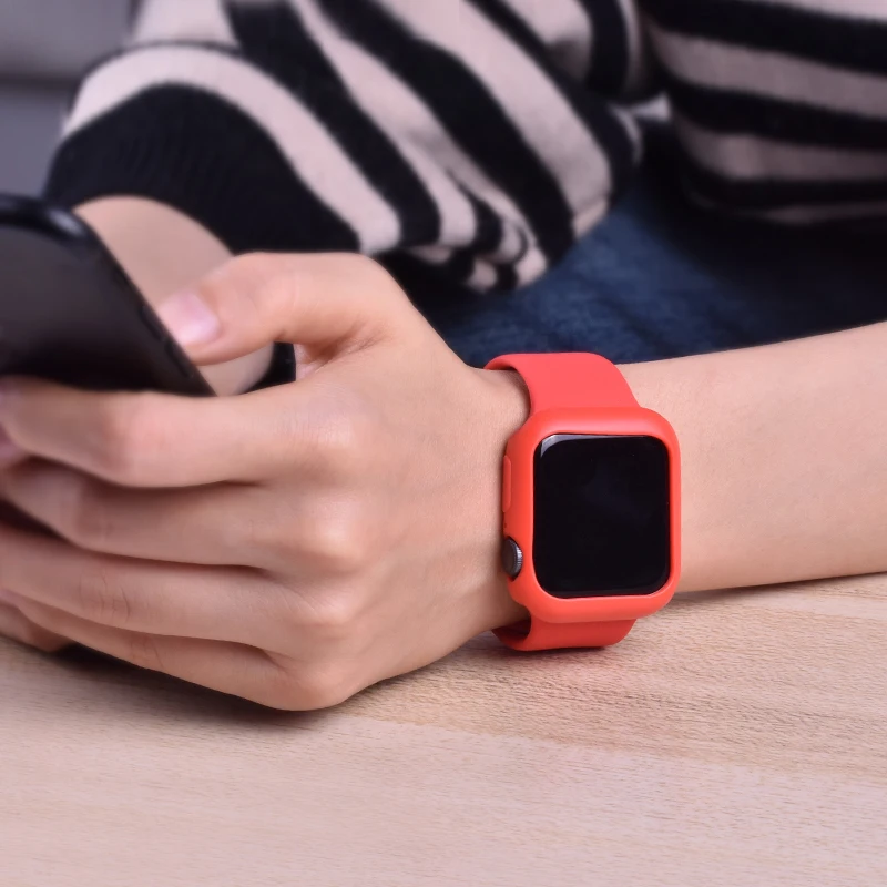 Мягкий силиконовый чехол ProBefit для Apple Watch 3 2 1 42 мм 38 мм полная защитная оболочка для iWatch 4 5 40 мм 44 мм бампер для часов