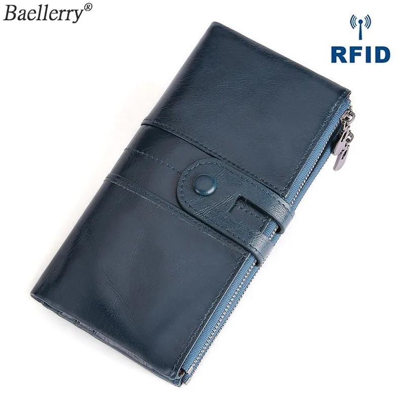 Baellery Модный женский кошелек из натуральной кожи винтажные кошельки на молнии Rfid