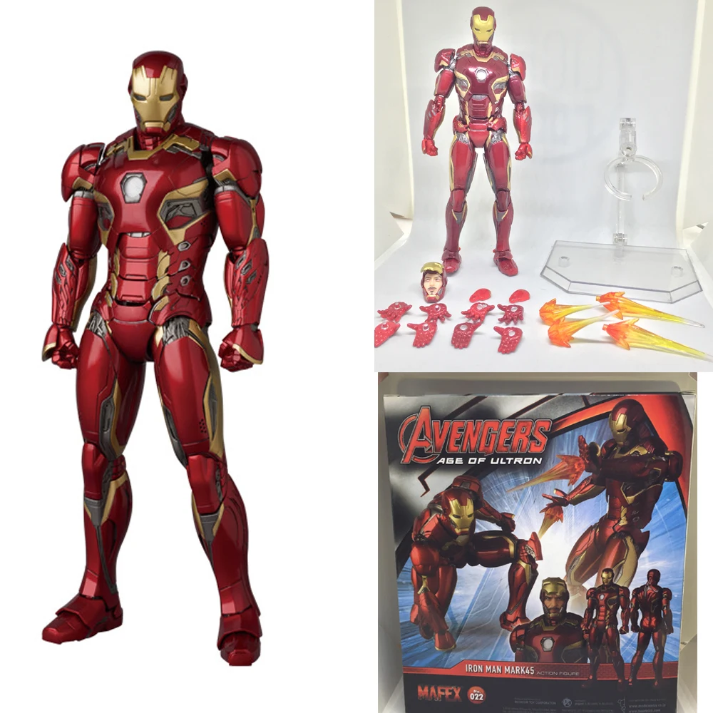 Мстители Лига супер герой Железный человек Mark45 MAFEX 022 ПВХ фигурка игрушка подарок