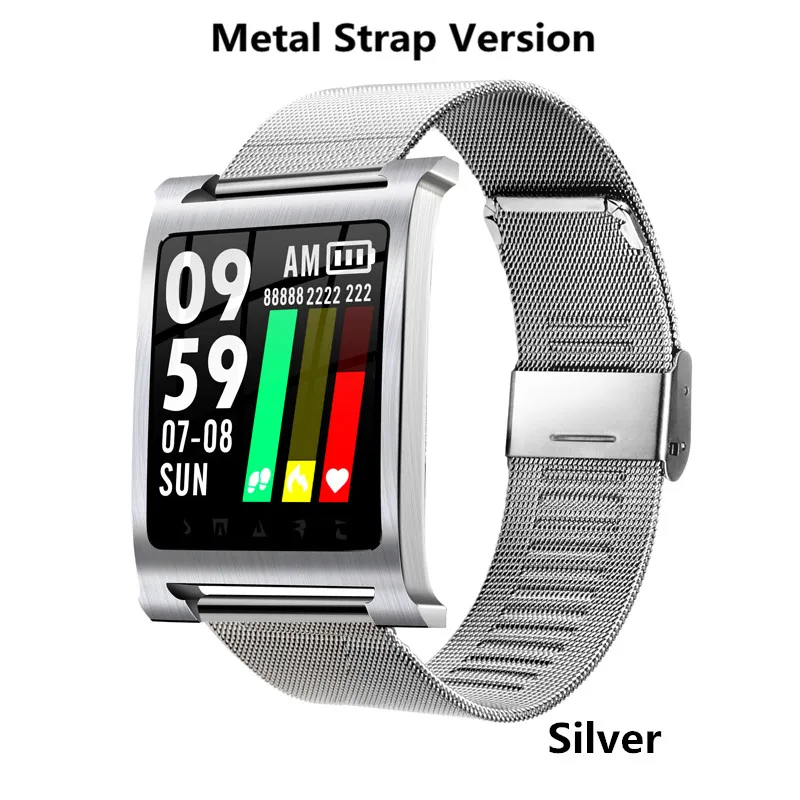 silver with metal Цветной экран K6 Смарт-часы фитнес-трекер IP68 водонепроницаемый смарт-браслет монитор сердечного ритма сна смарт-браслет Android IOS - Цвет: silver with metal