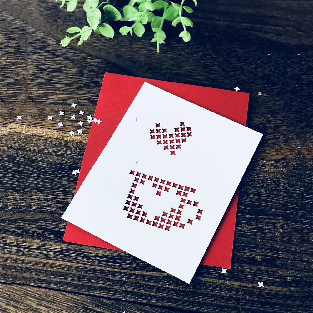 2 шт Кофе Чай любовь чашки металлические режущие штампы для DIY скрапбукинга
