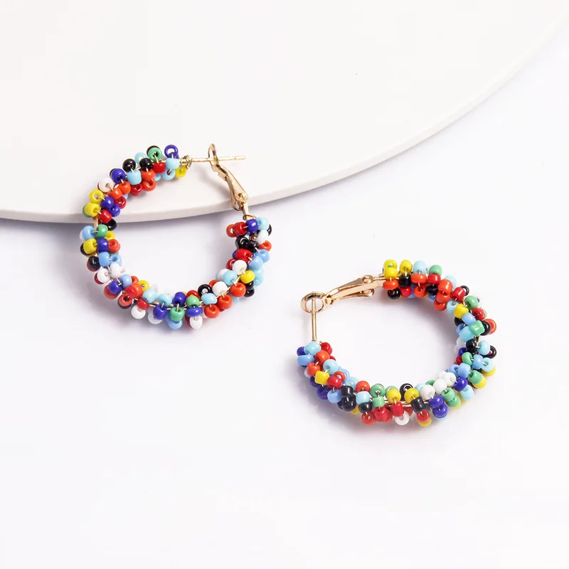 2 цвета Красочные акриловые бусины крюк подвески серьги Золотой модный бренд