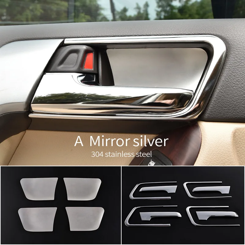 A Mirror silver OriginSpark для 2010- Toyota land cruiser Prado Межкомнатная дверь из нержавеющей стали с перчаткой, защитная накладка - Название цвета: A Mirror silver
