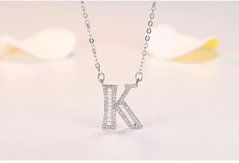 necklace K Модная подвеска с инициалами ожерелье s подвеска со стразами лучший друг подарок милые 26 цепочки с буквами Ожерелье Воротник Имя ювелирные изделия - Окраска металла: necklace K
