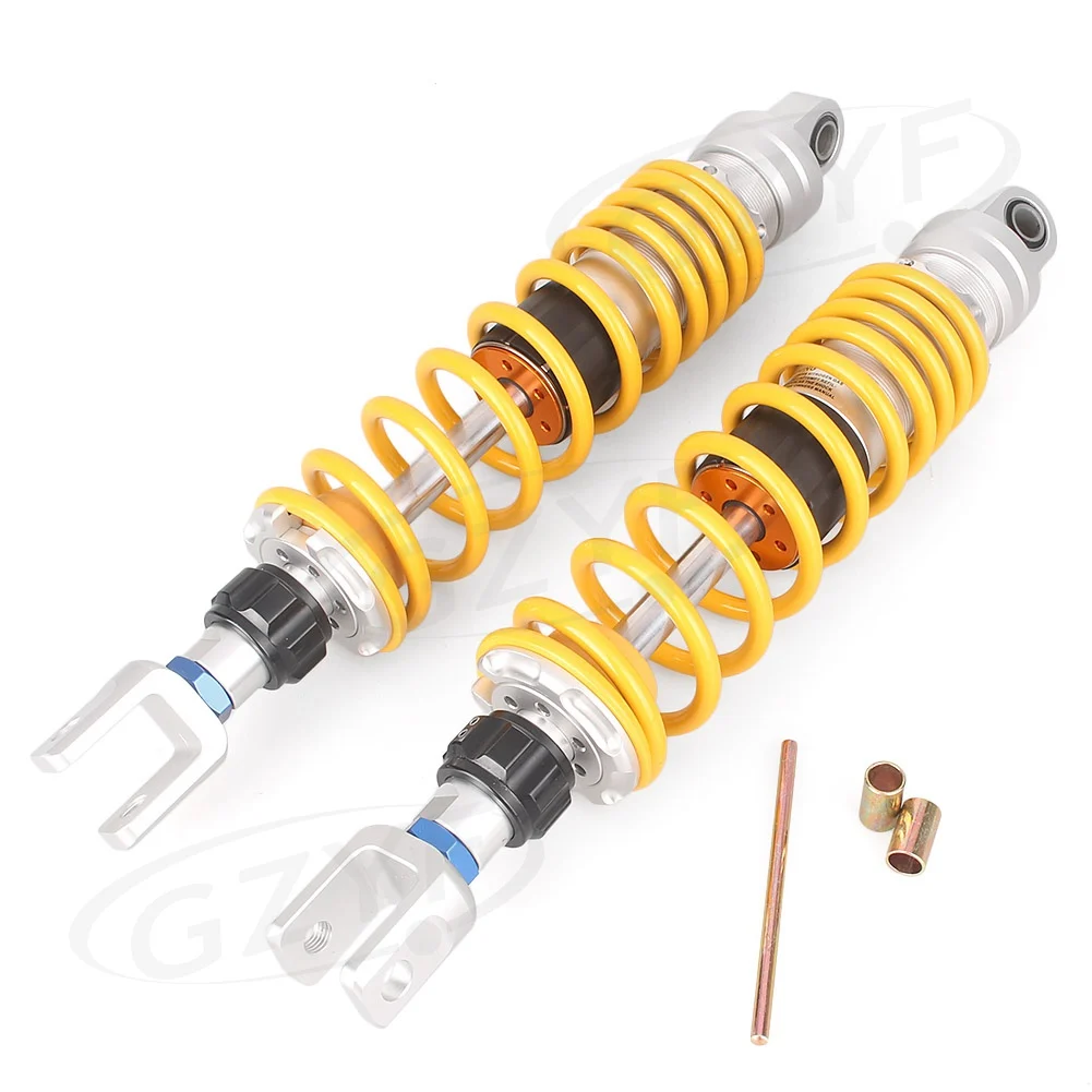 

2pcs Motorcycle Rear Shock Absorbers Nitrogen Clevis Suspension for Honda Dealim SV250 370mm 14.56”Eye to EYE U Type