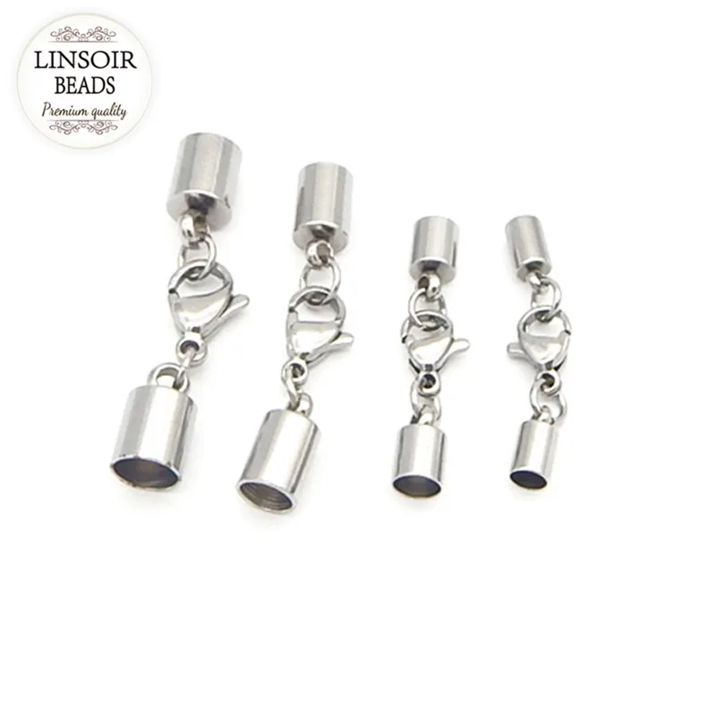 

Stainless Steel Lobster Clasps Hooks Fit 1.5/2/3/4/5/6/8mm Leather Cord Bracelet Necklace Connectors For Jewelry Making F3896