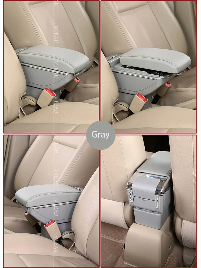 Vtear для hyundai Accent подлокотник коробка зарядка через usb повысить двухслойный центральный магазин содержание Подстаканник Пепельница аксессуары