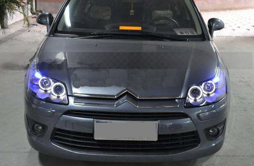 2 шт. автомобильный Стайлинг головной светильник s для Citroen C4 2008 2009 2010 2011 головной светильник для C4 Головной фонарь дневной ходовой светильник DRL Bi-Xenon HID