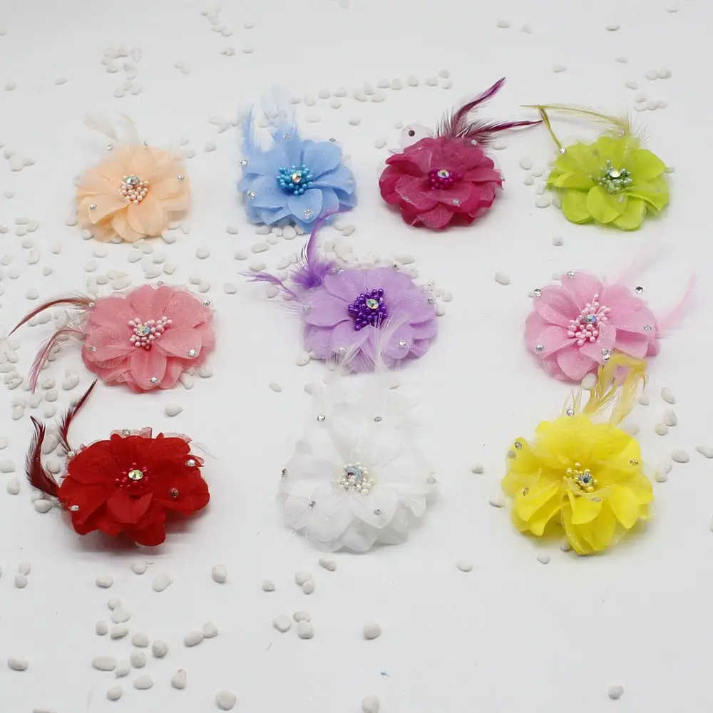2 шт. искусственные тканые перья 7 см|flower silk|head flowerflower head |