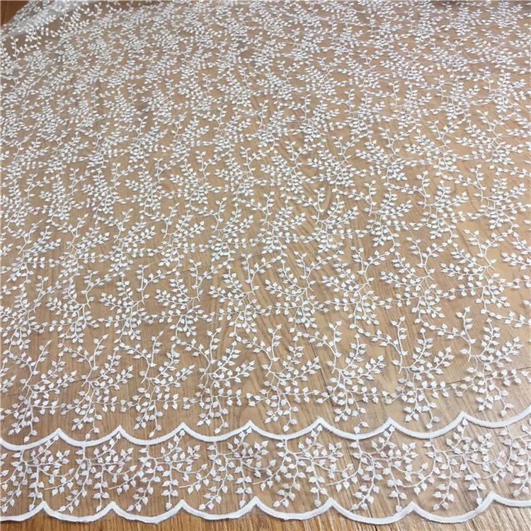 2 ярда маленькая Свадебная кружевная ткань из органзы с цветочной вышивкой