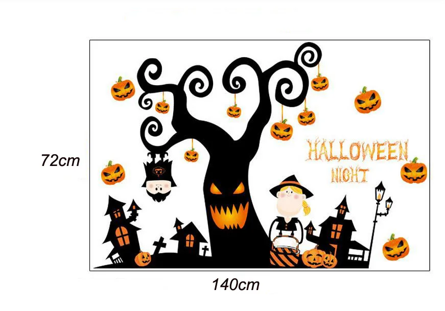 Explosion Models Halloween Stickers Glass Wall Shop Window Decorative Removable Pumpkin | Дом и сад